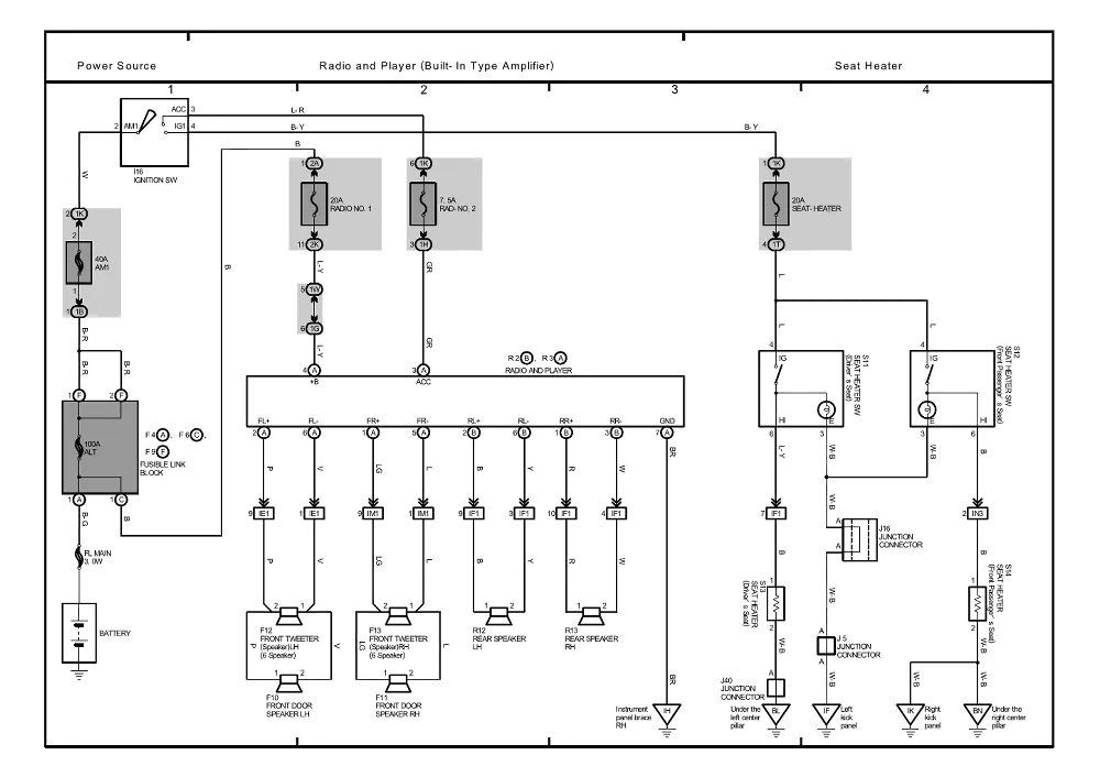 Diagram 1994 Toyota Camry Radio Wiring Diagram Schematic
