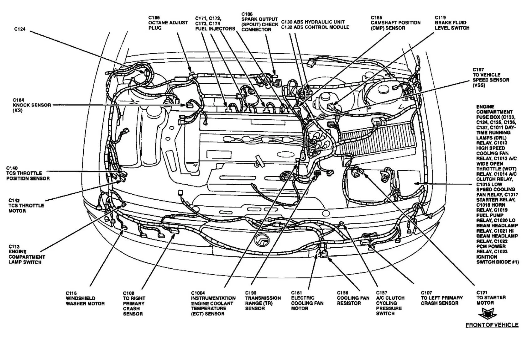 Diagram 1995 Mercury Tracer Engine Diagram