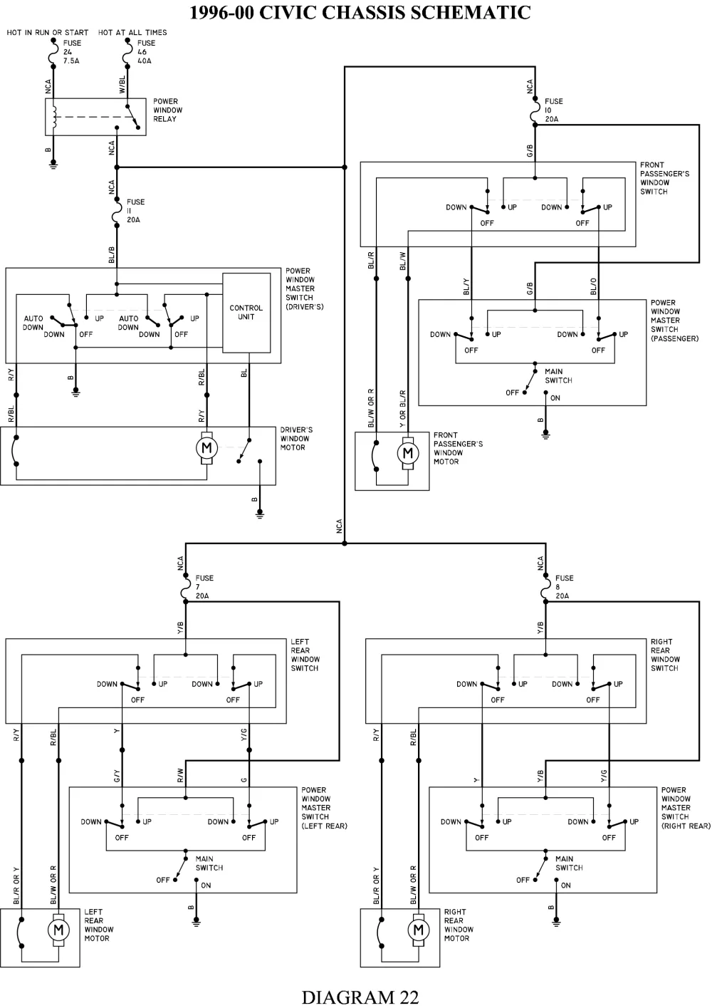 Diagram 1996 Honda Civic Wiring Diagram Power Windows