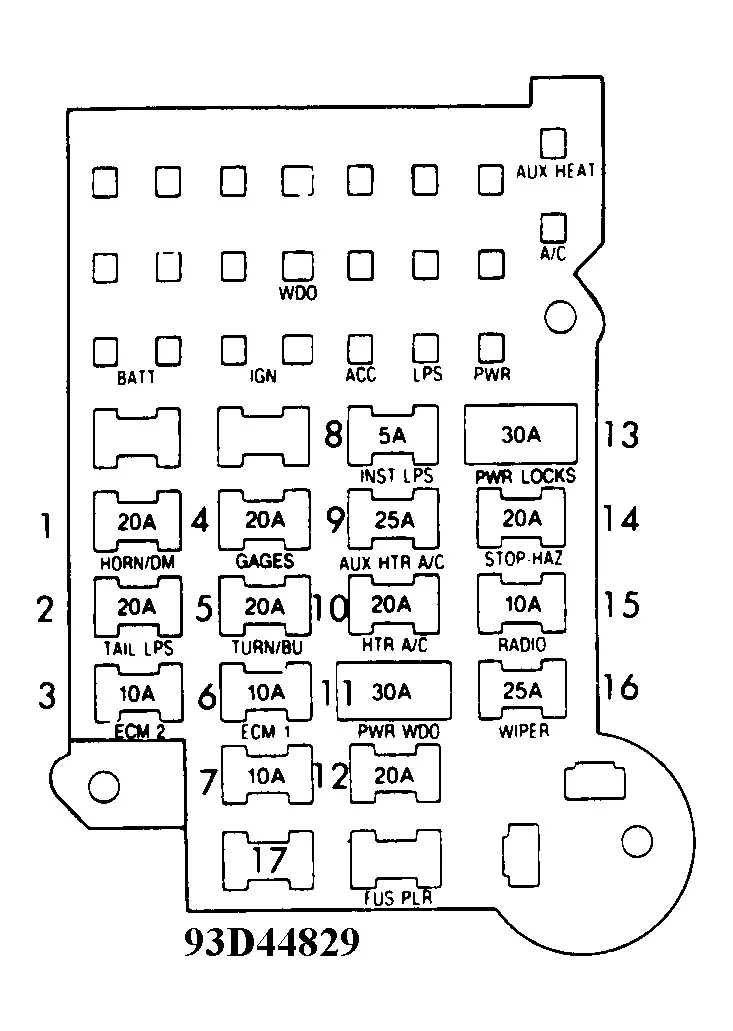 Diagram 1998 Chevy 3500 Fuse Box Diagram