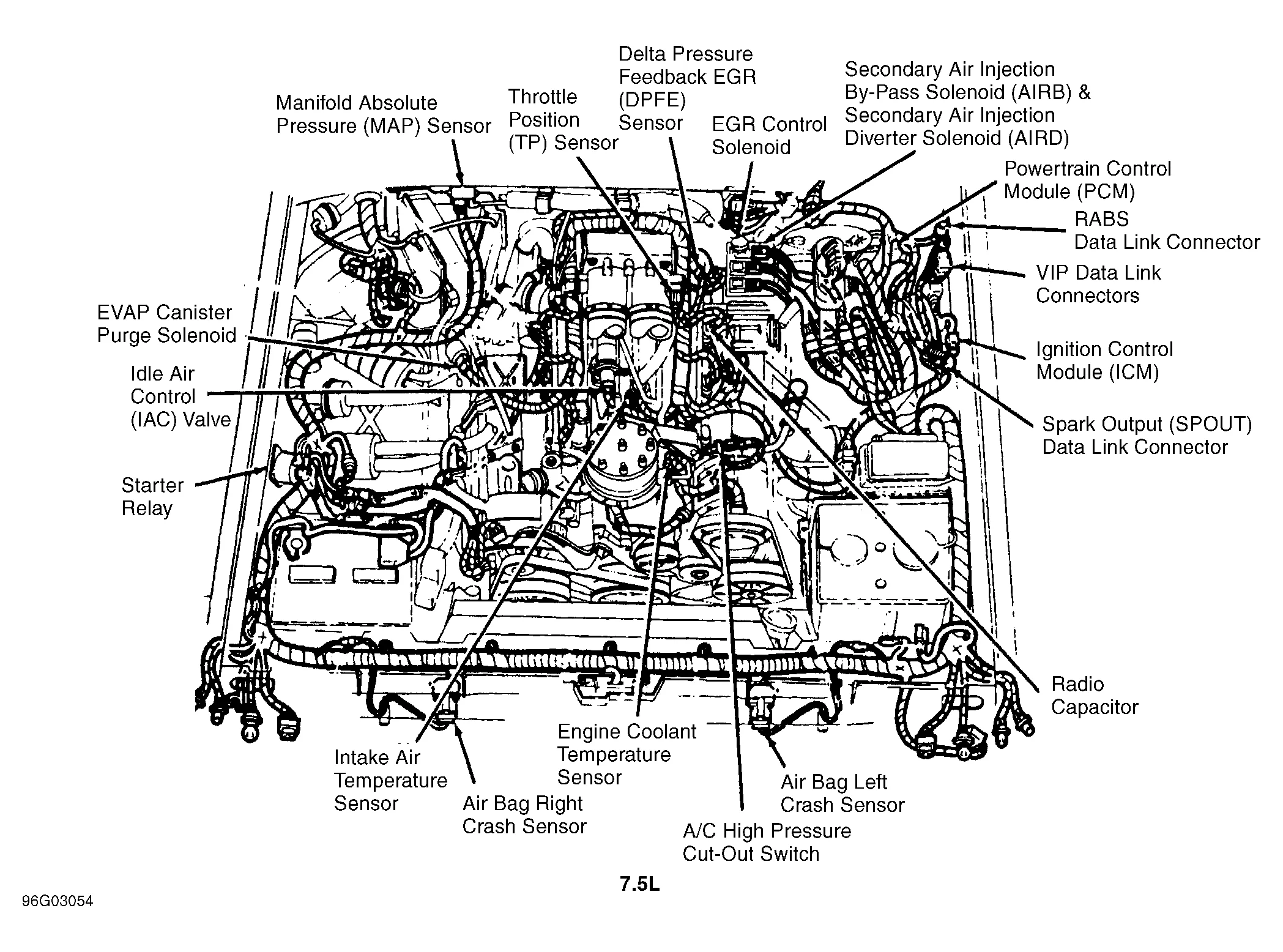Diagram 1998 E250 54L Engine