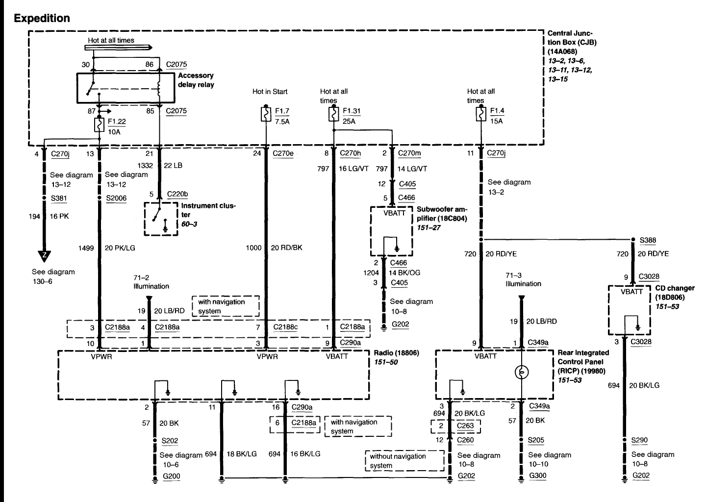 Diagram 1998 Ford Expedition Speaker Diagram