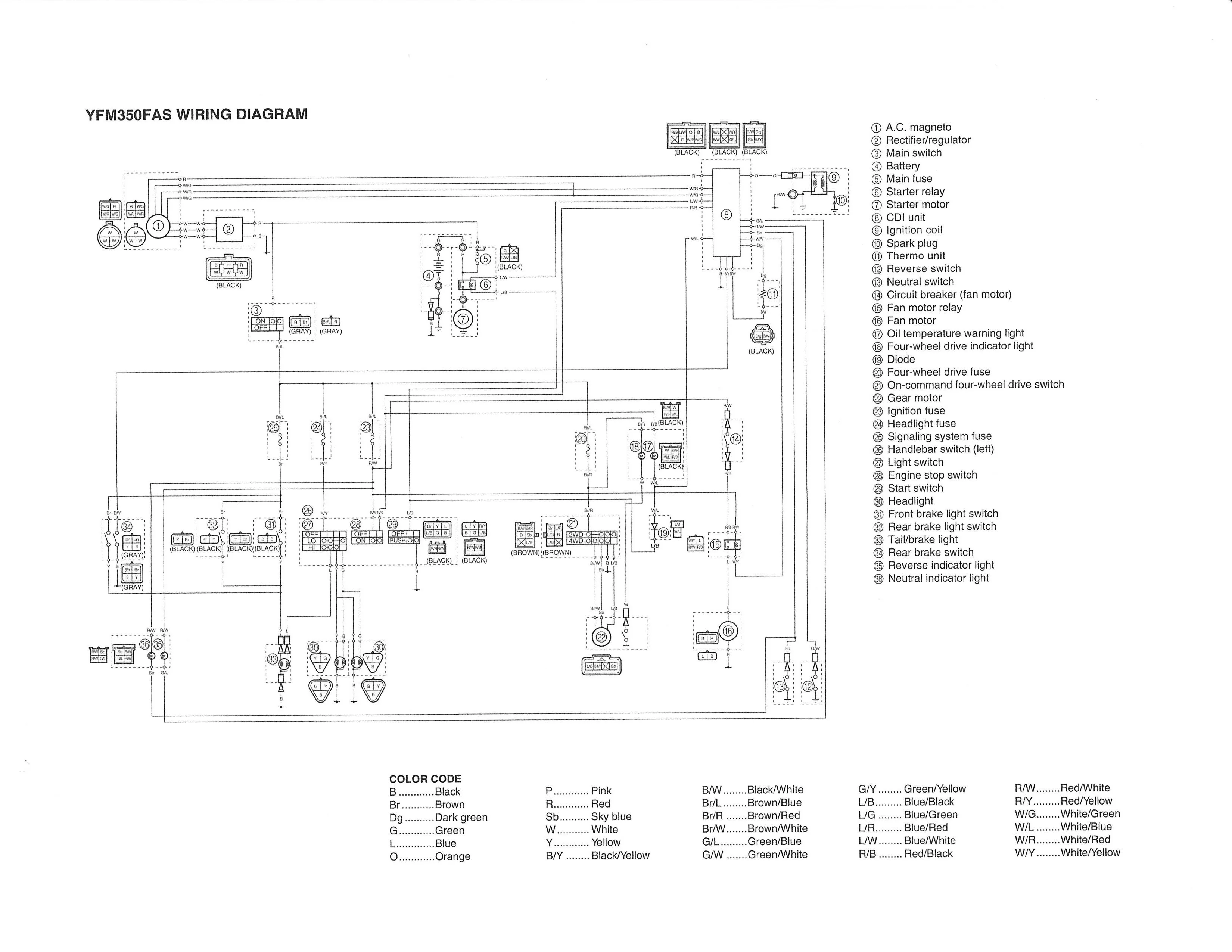 Diagram 1999 Yamaha Atv 250 Wiring Diagram