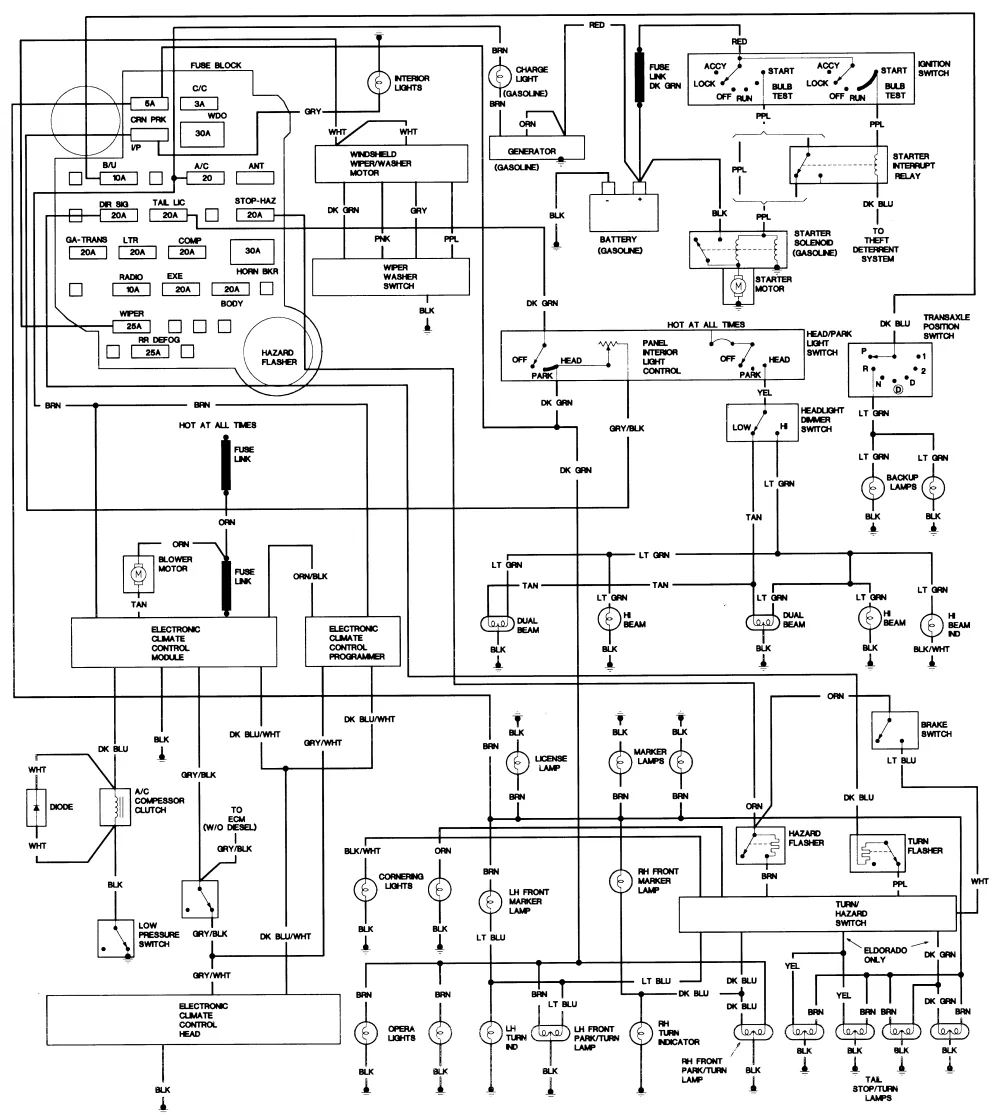 Diagram 2000 Cadillac Seville Wiring Diagram Schematic