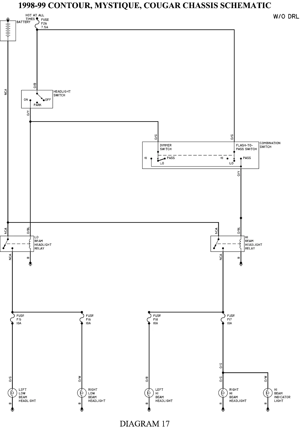 Diagram 2000 Ford Contour Fuse Box Diagram Wiring Schematic