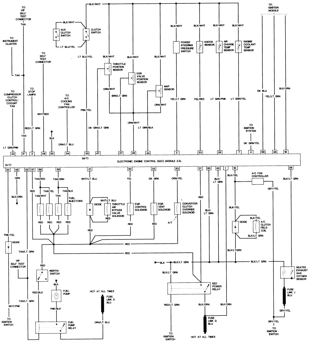 Diagram 2000 Mustang Radio Wiring Diagram Ford 1987 1993