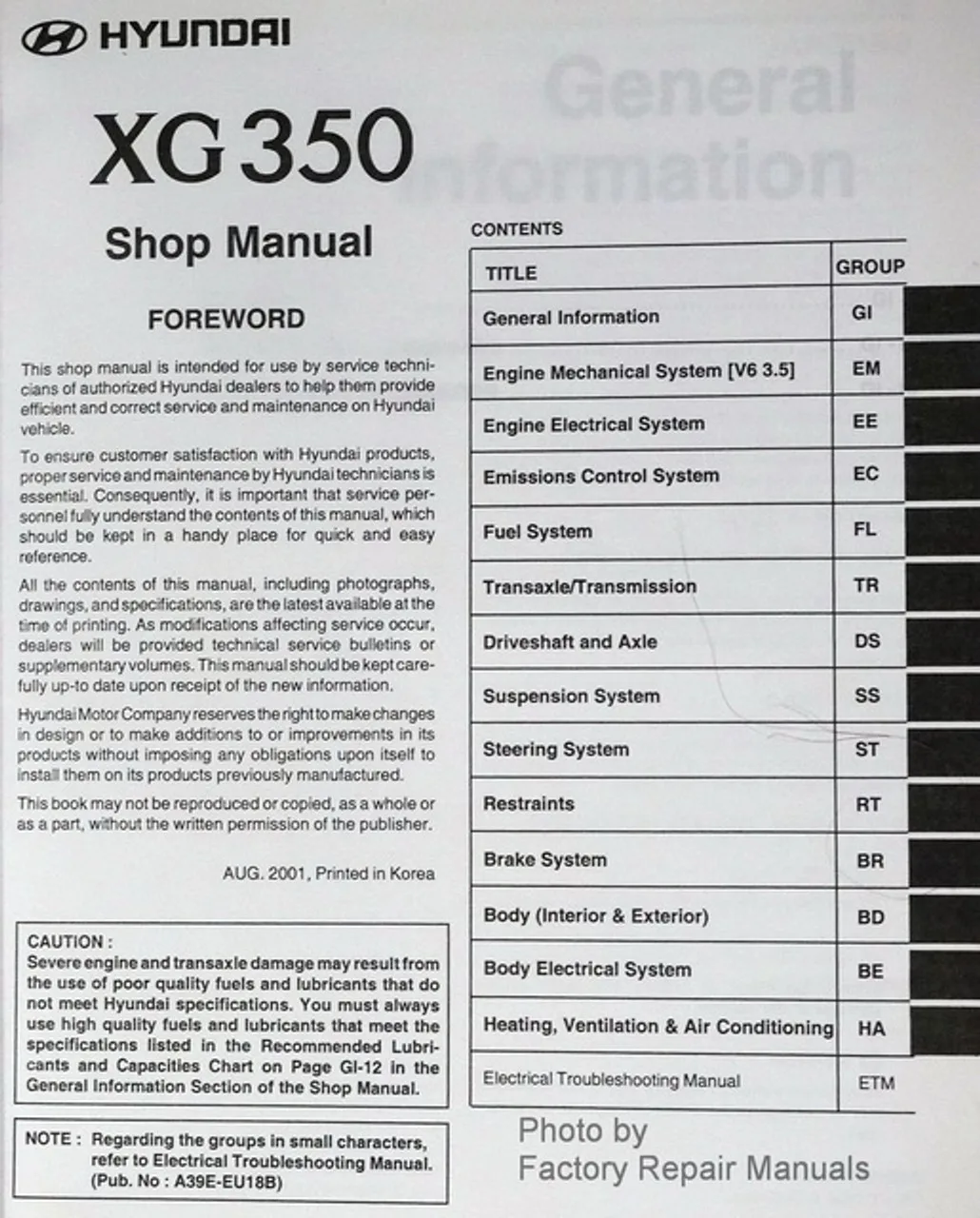 Diagram 2001 Hyundai Xg300 Fuse Box Diagram