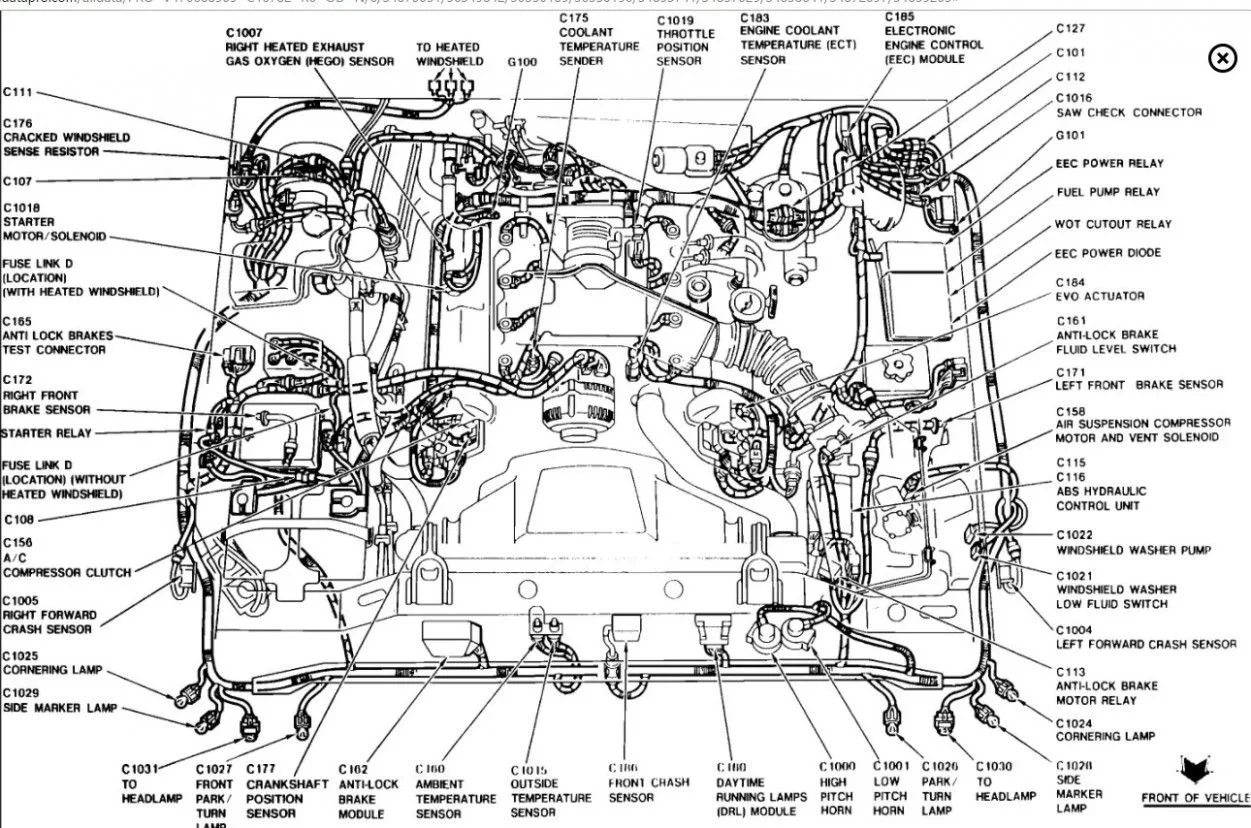 Diagram 2002 Lincoln Ls Engine Compartment Diagram