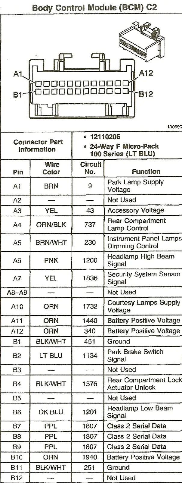 Diagram 2003 Chevy Cavalier Bcm Wiring Diagram