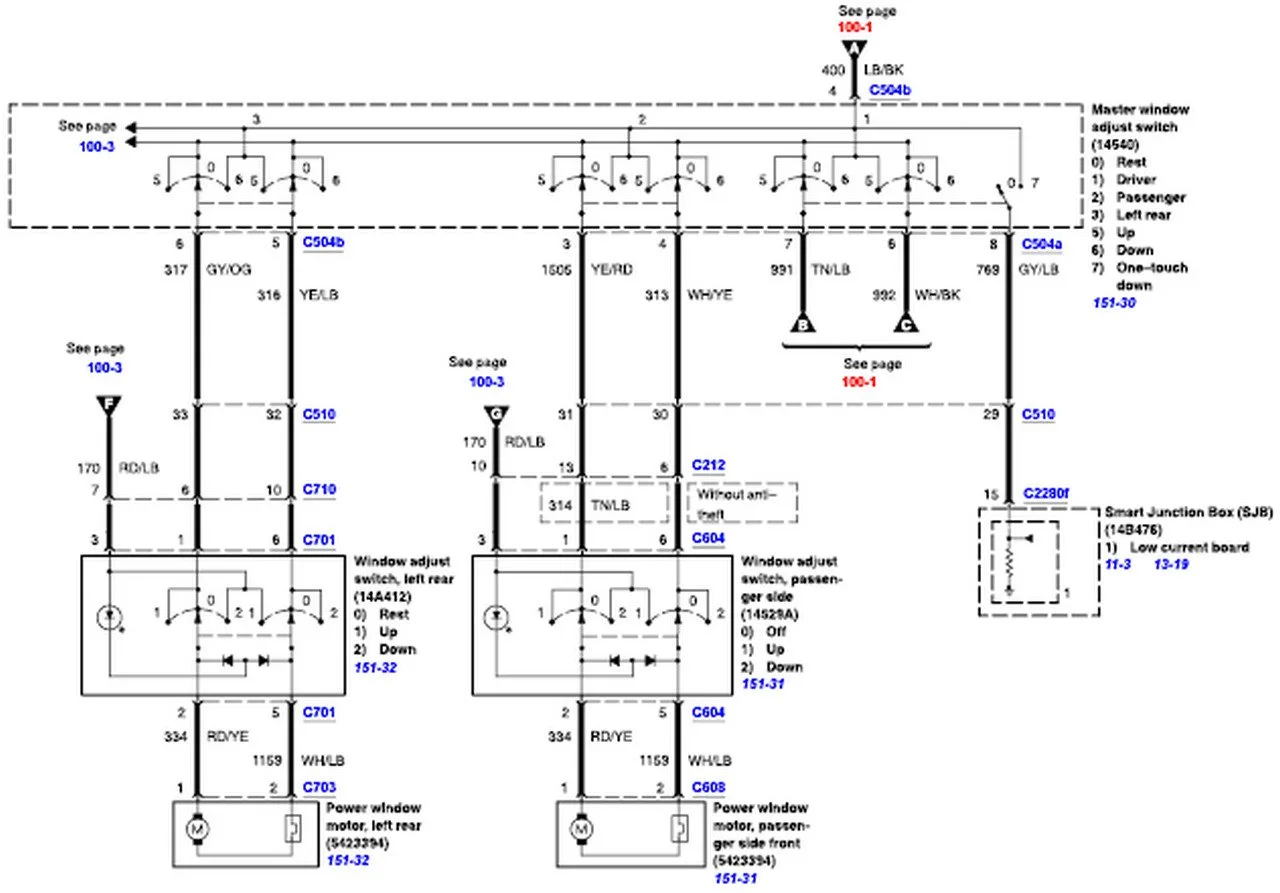 Diagram 2003 Ford Taurus Wiring Diagram Power Window
