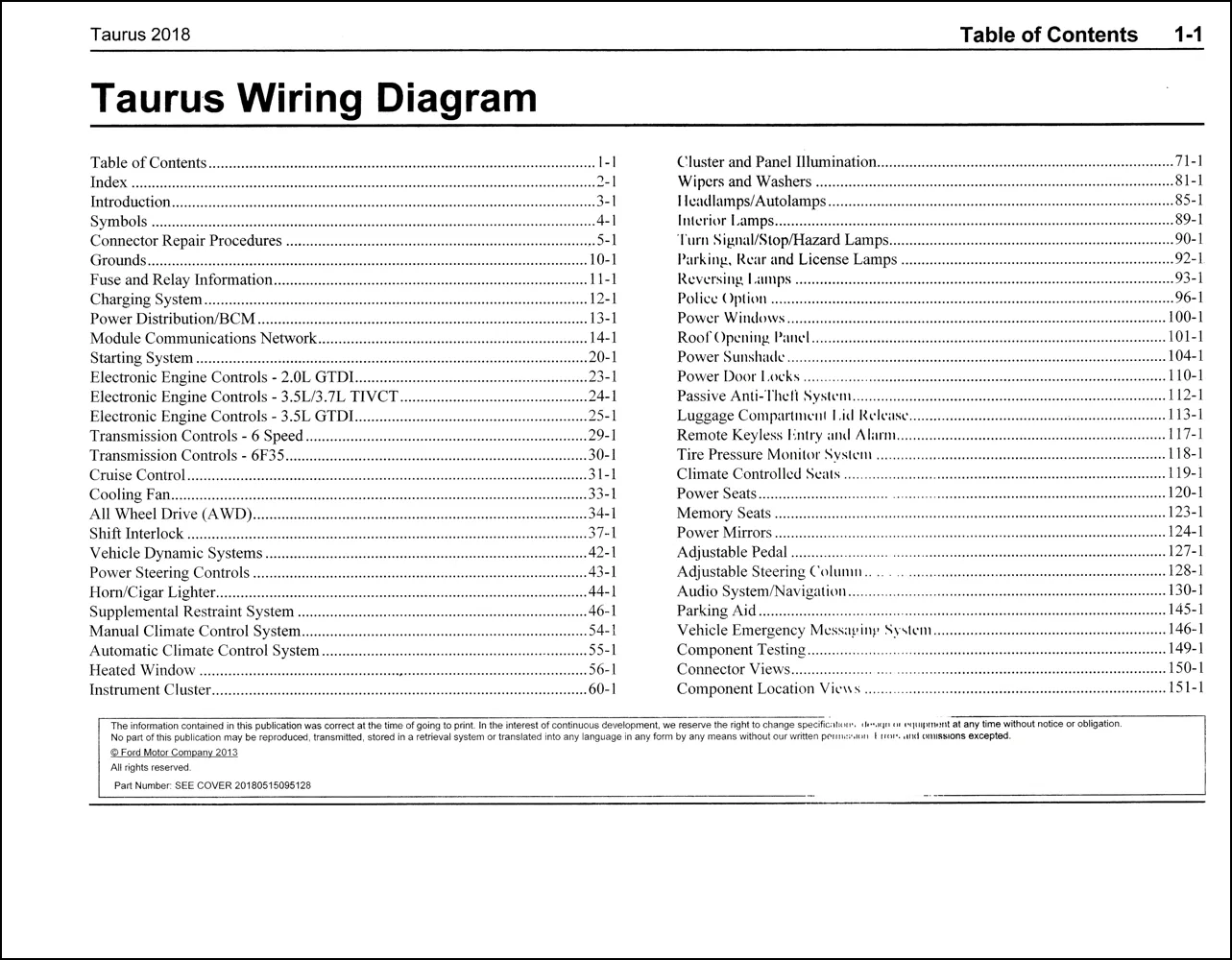 Diagram 2006 2007 Ford Taurus Wiring Diagrams Manual Original