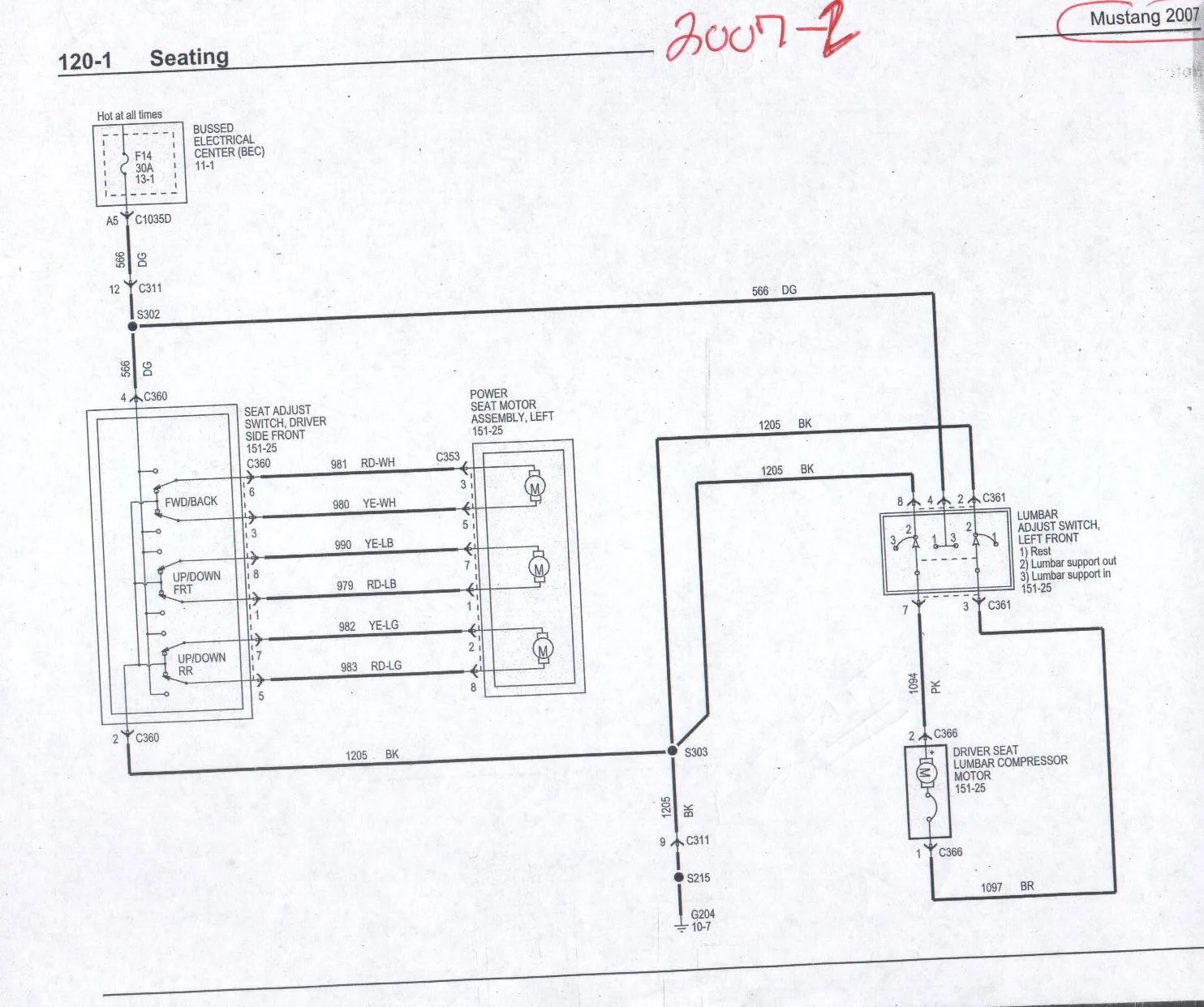 Diagram 2006 Ford Mustang Power Seat Wiring Diagram