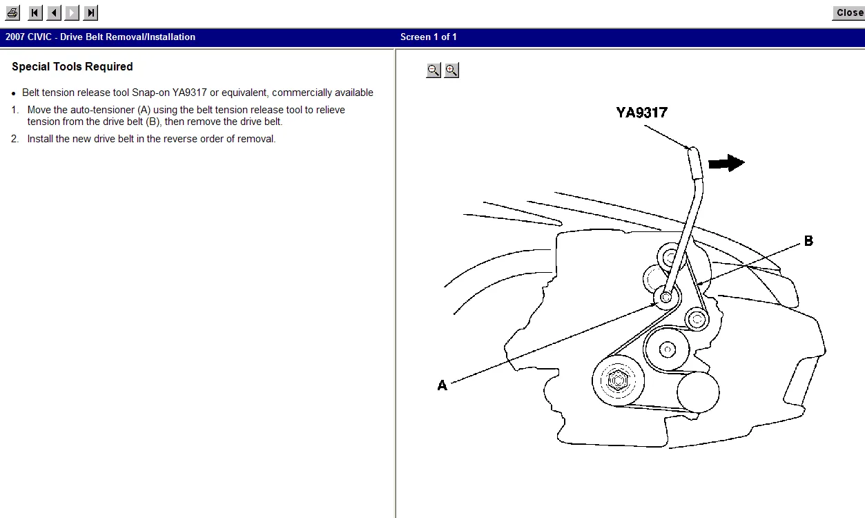 Diagram 2006 Honda Civic Drive Belt Diagram