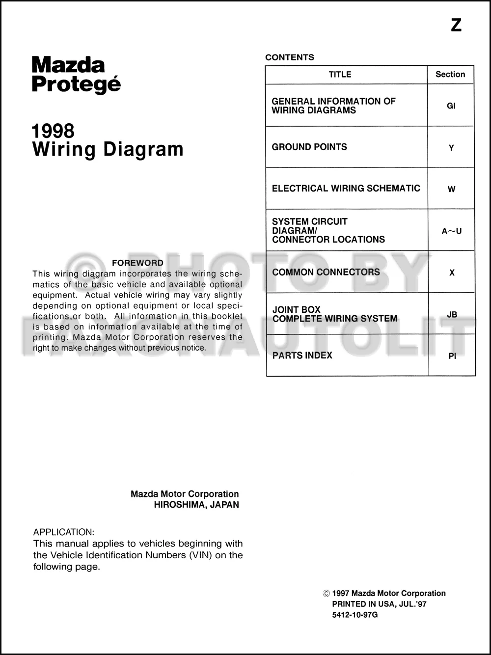 Diagram 2006 Mazda 5 Wiring Diagram Manual Original