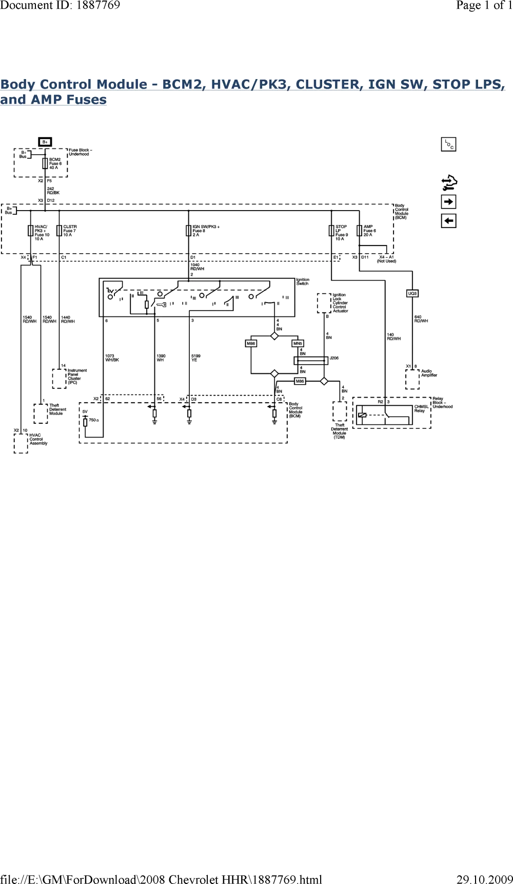 Diagram 2008 Chevy Hhr Headlight Wiring Diagram