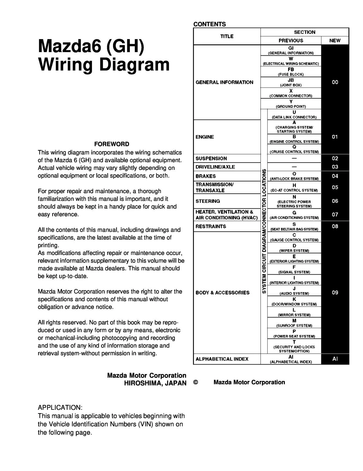Diagram 2009 Mazda 6 Wiring Diagram Uk