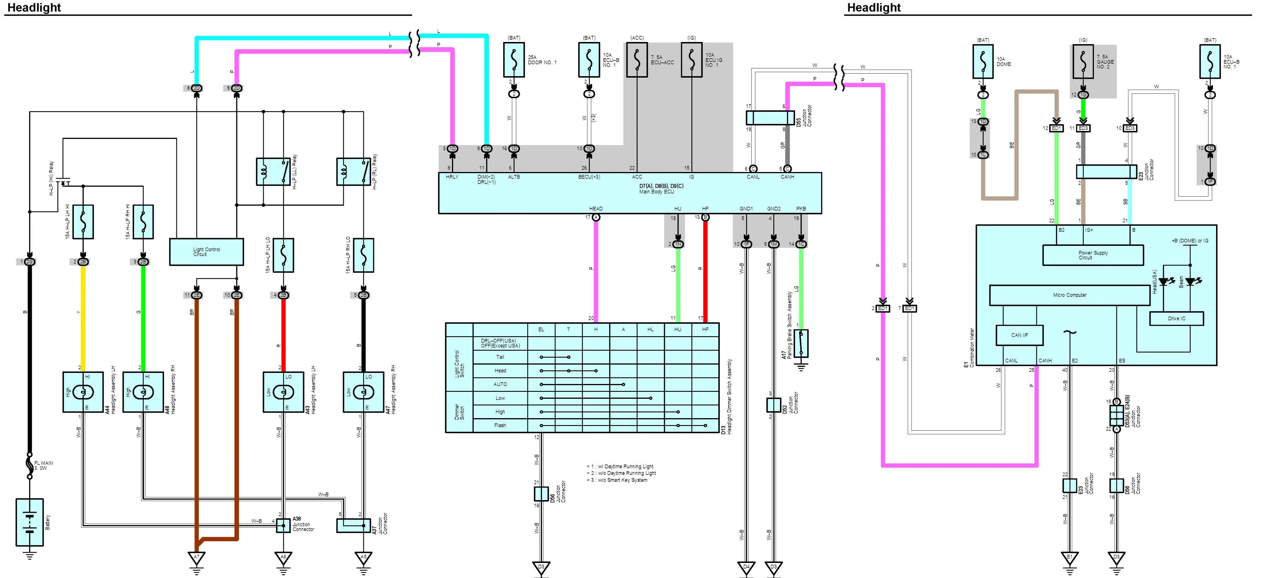 Diagram 2012 Toyota Camry Headlight Wiring Diagram Electrical