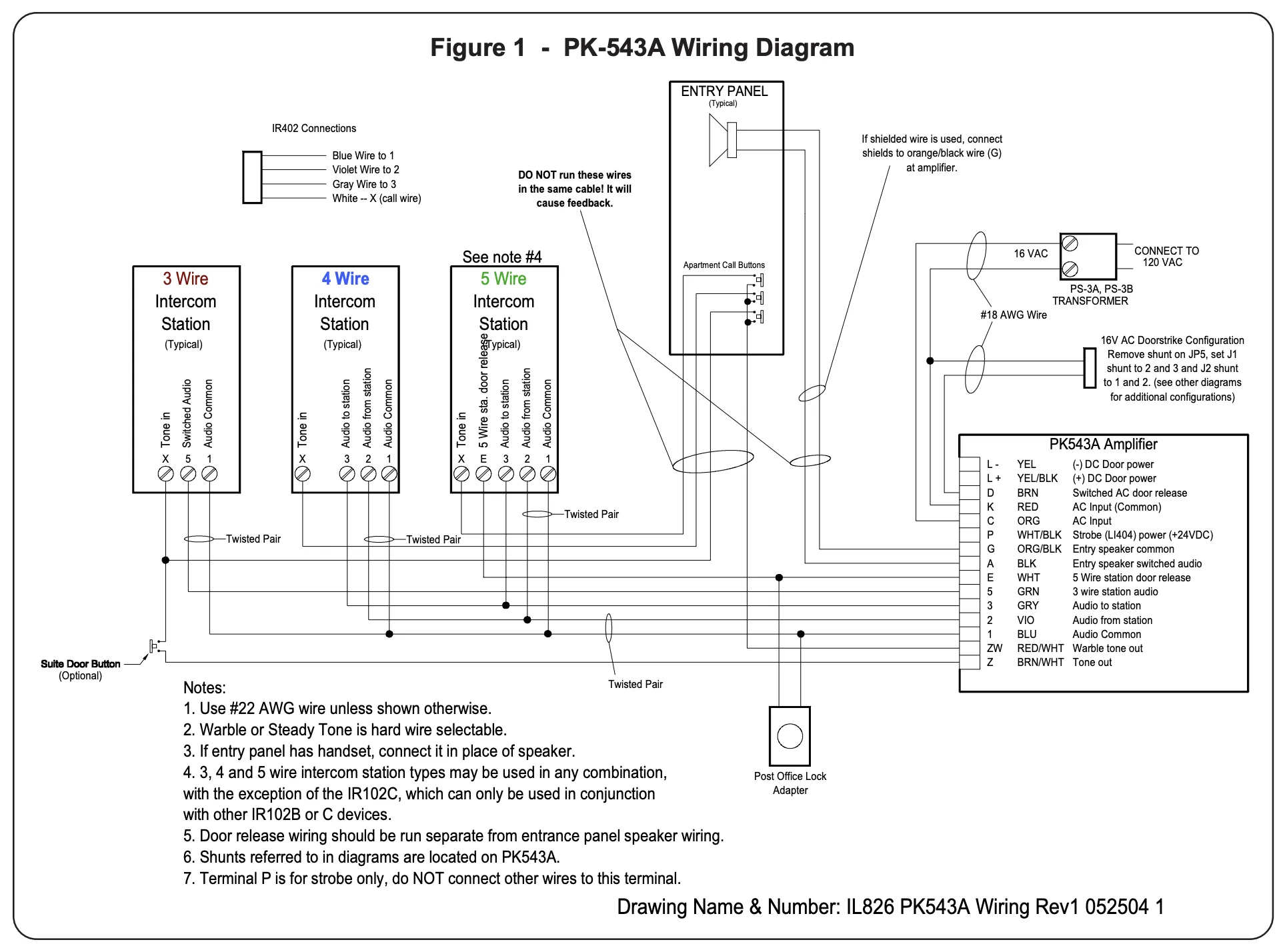 Diagram 4 Wire Intercom Wiring Instruction Diagram