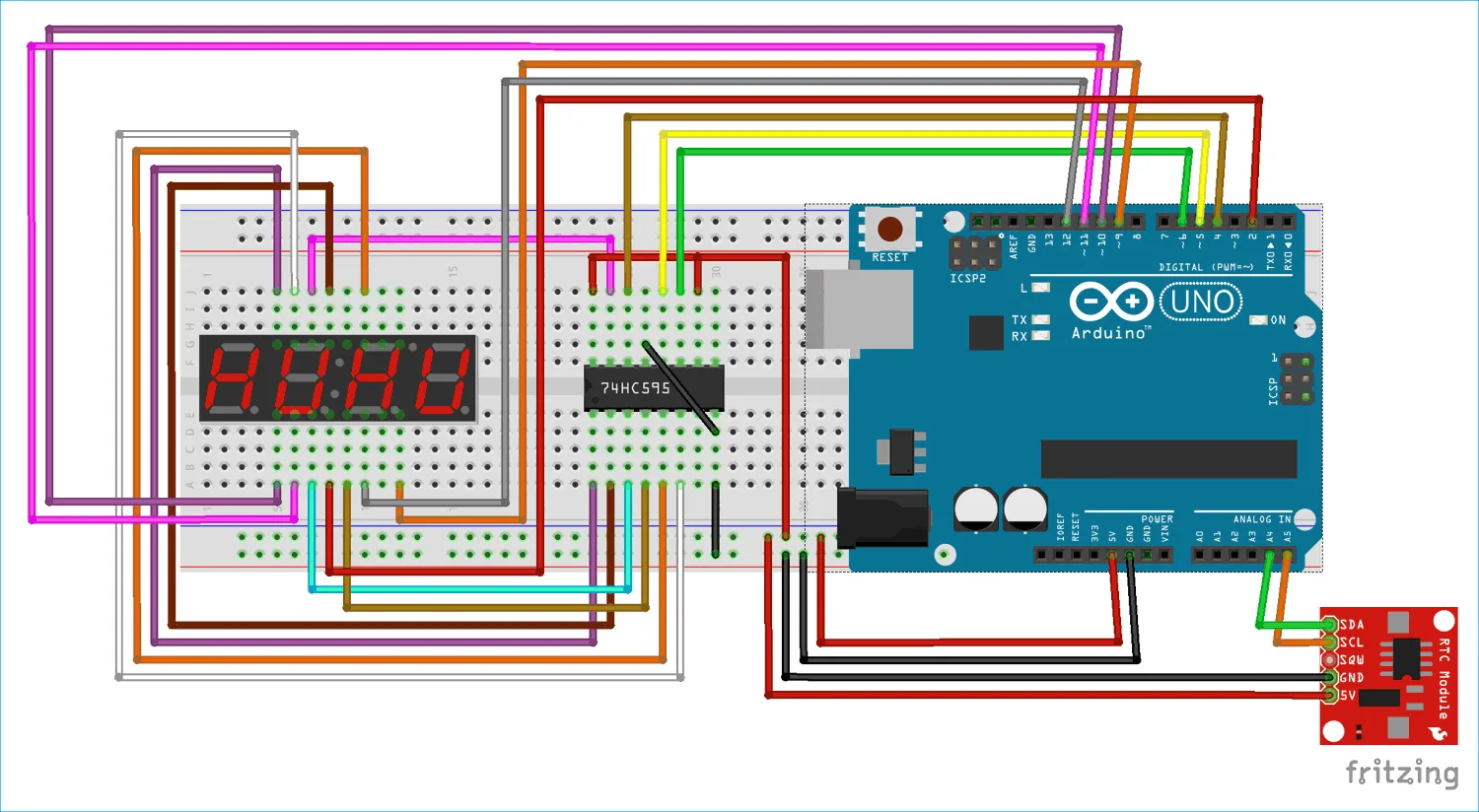 Diagram 7 Segment Display Circuit Diagram