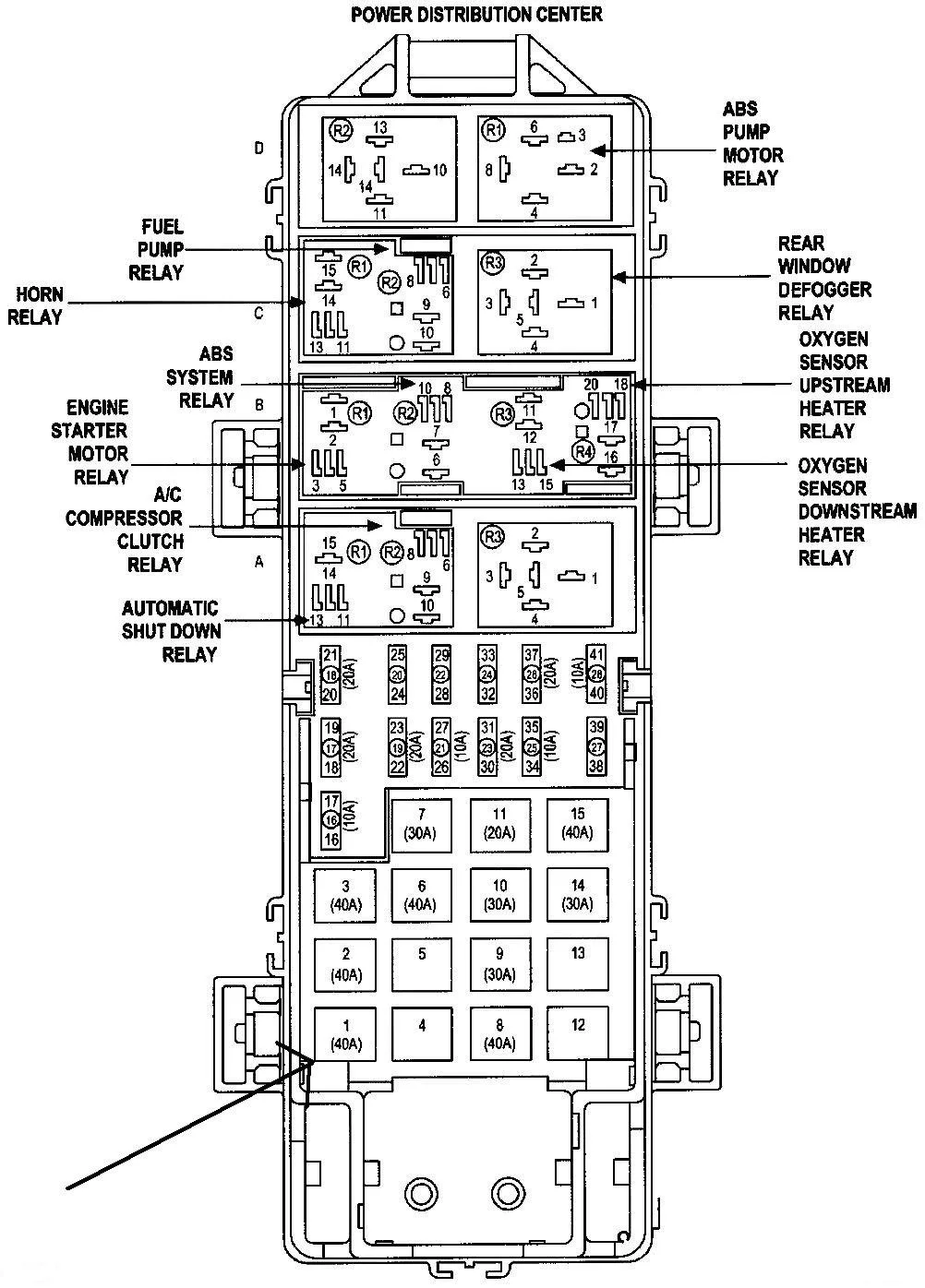 Diagram 97 Jeep Wrangler Under Hood Fuse Box Diagram