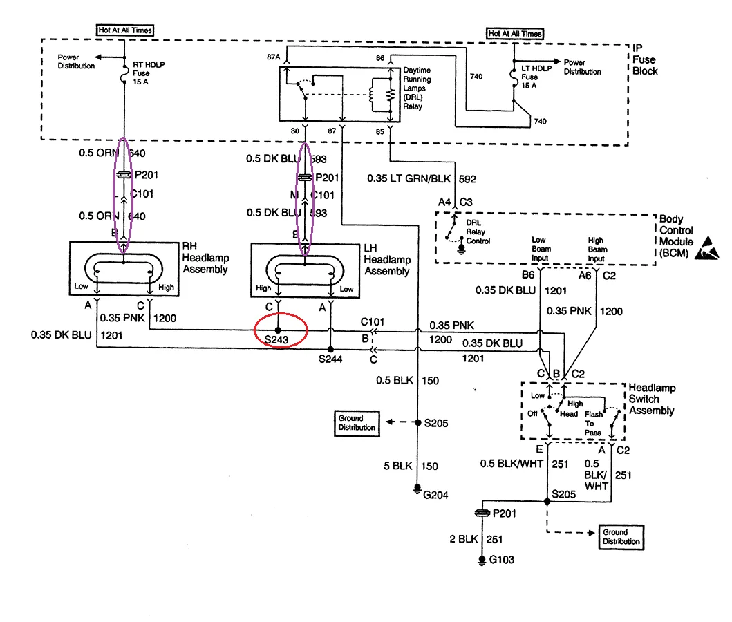 Diagram 99 Cavalier Headlight Wiring Harness Diagram