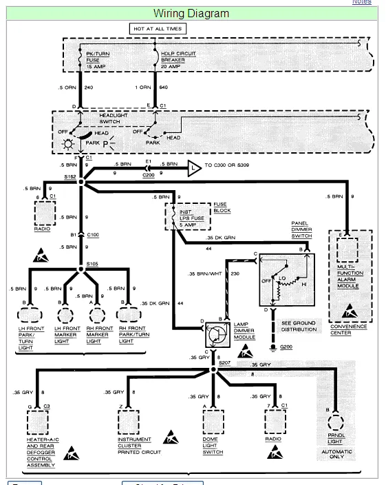 Diagram 99 Cavalier Headlight Wiring Harness Diagram