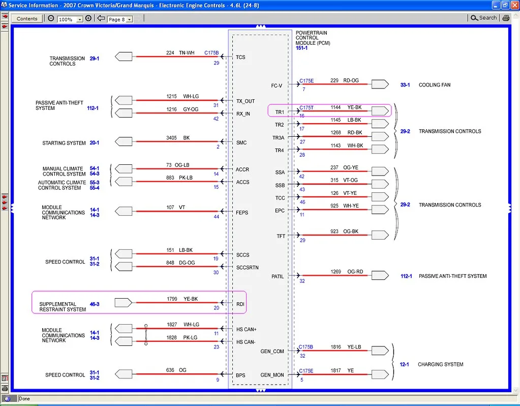Diagram 99 Ford Crown Victoria Pcm Wiring Diagram