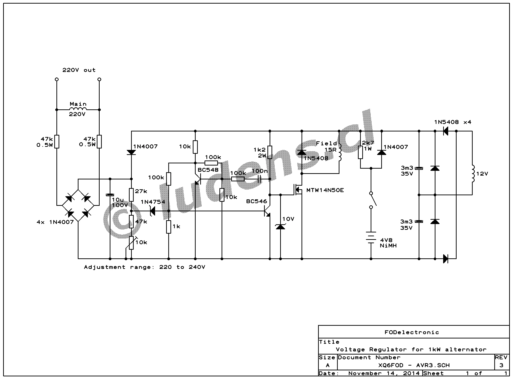 Diagram Alternator Avr Schematic Diagram