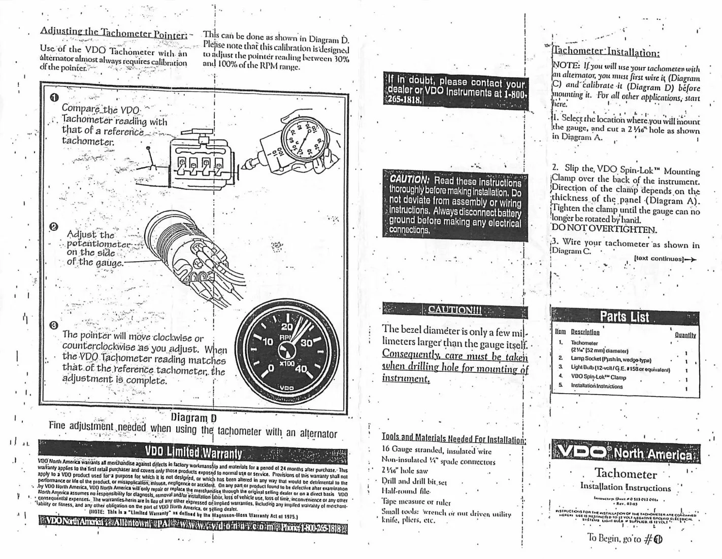 Diagram Auto Vdo Gauge Wiring Diagram