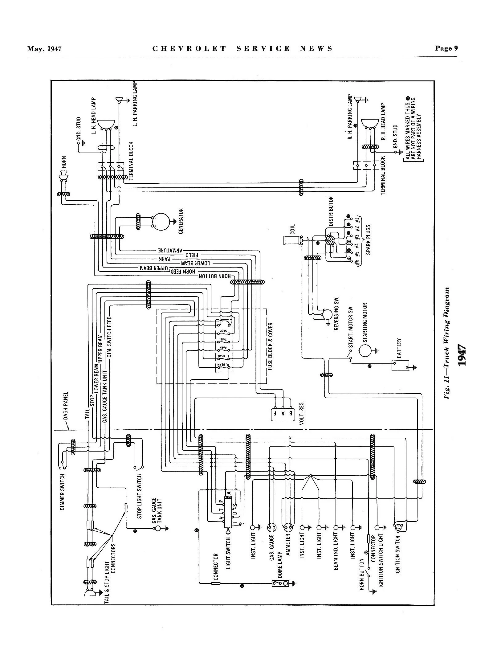 Diagram Chevrolet Chevy 1948 Truck Wiring Electrical Diagram Manual