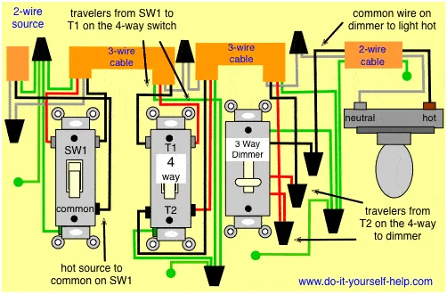 Diagram Diagram Of 4 Way Switch Wiring