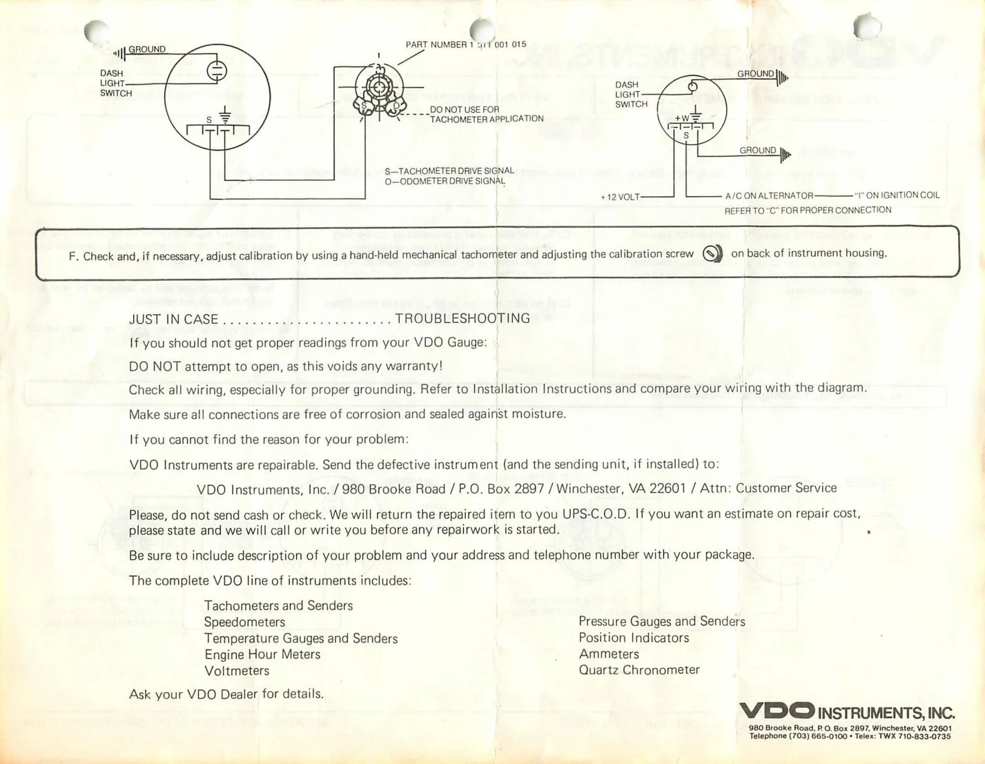 Diagram Diagram Vdo Wiring Gauge Tach
