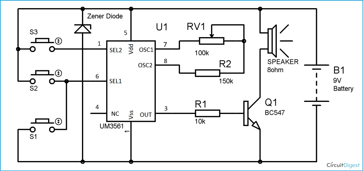 Diagram Electronic Siren Circuit Diagram