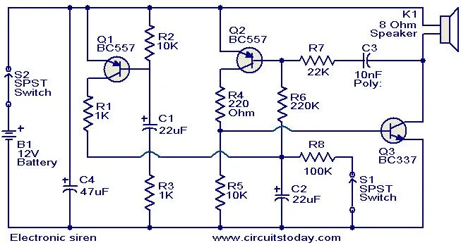 Diagram Electronic Siren Circuit Diagram