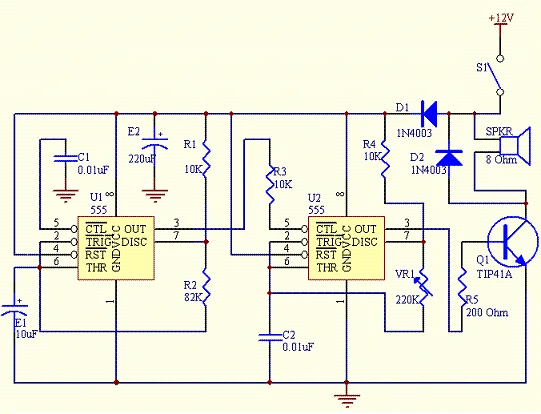 Diagram Electronic Siren Circuit Diagram Schematic