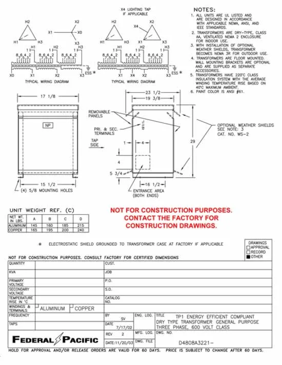 Diagram Federal Pacific Transformer Wiring Diagram