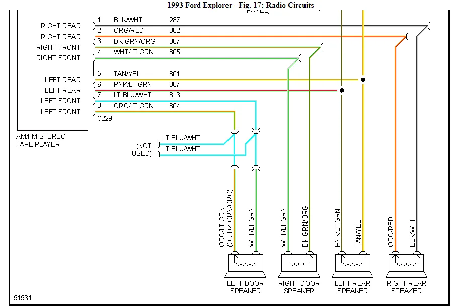 Diagram Ford Stereo Wiring Color Code