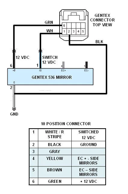 Diagram Gentex Mirror Wiring Diagram 16 Pin
