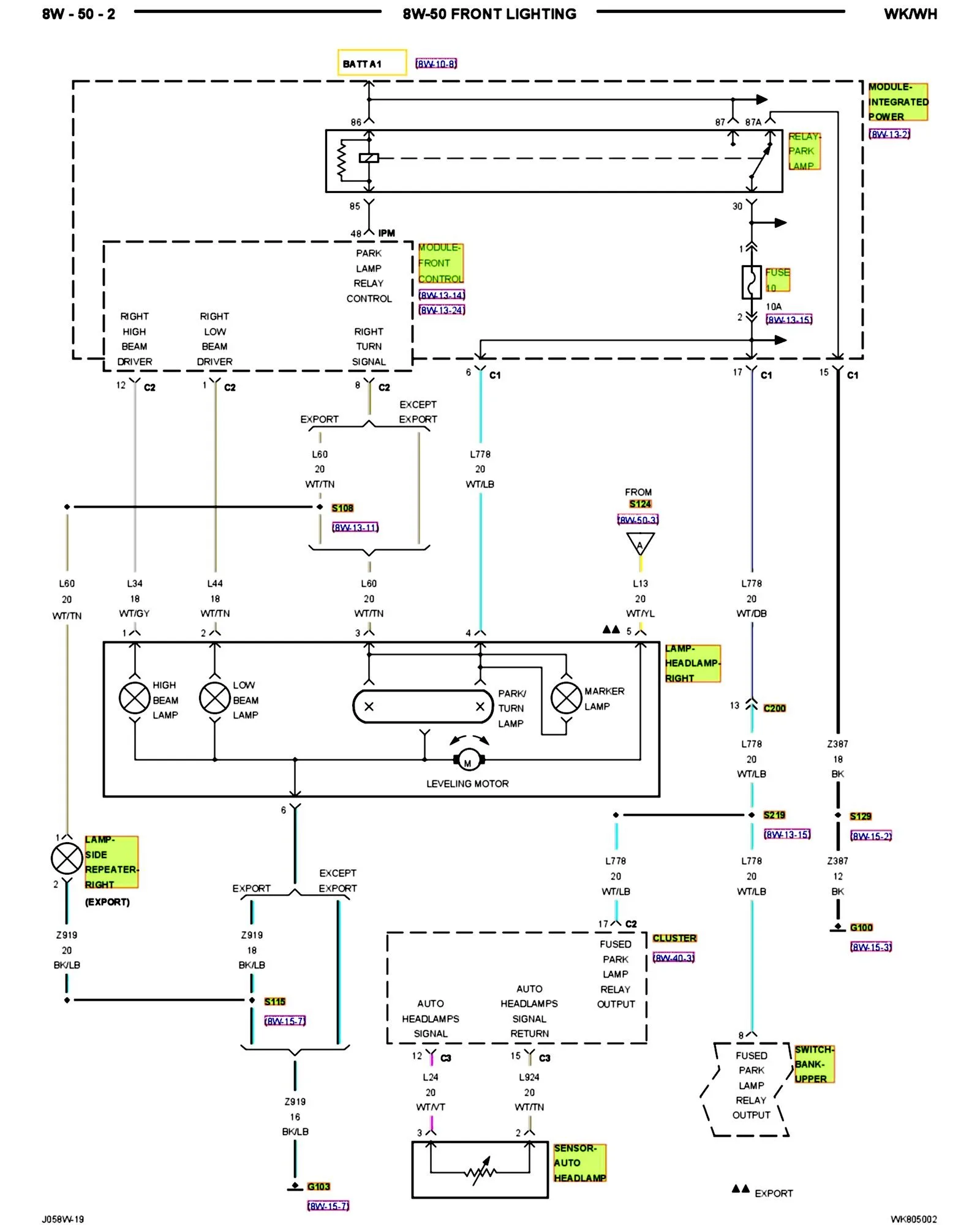 Diagram Jeep Grand Cherokee Headlight Wiring Diagram
