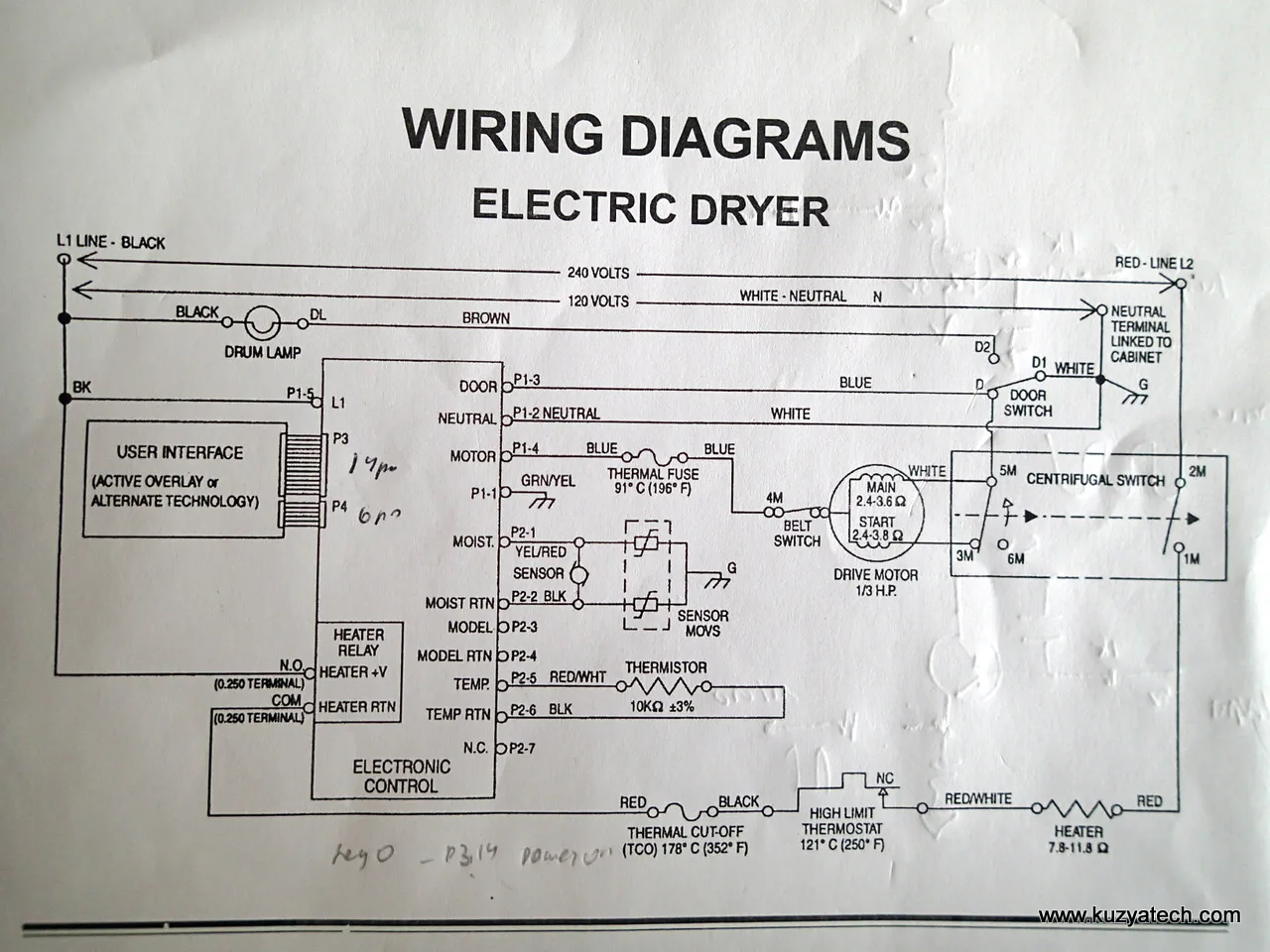 Diagram Kenmore Dryer Wiring Schematic Diagrams