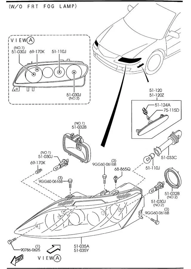 Diagram Mazda 6 Headlight Diagram