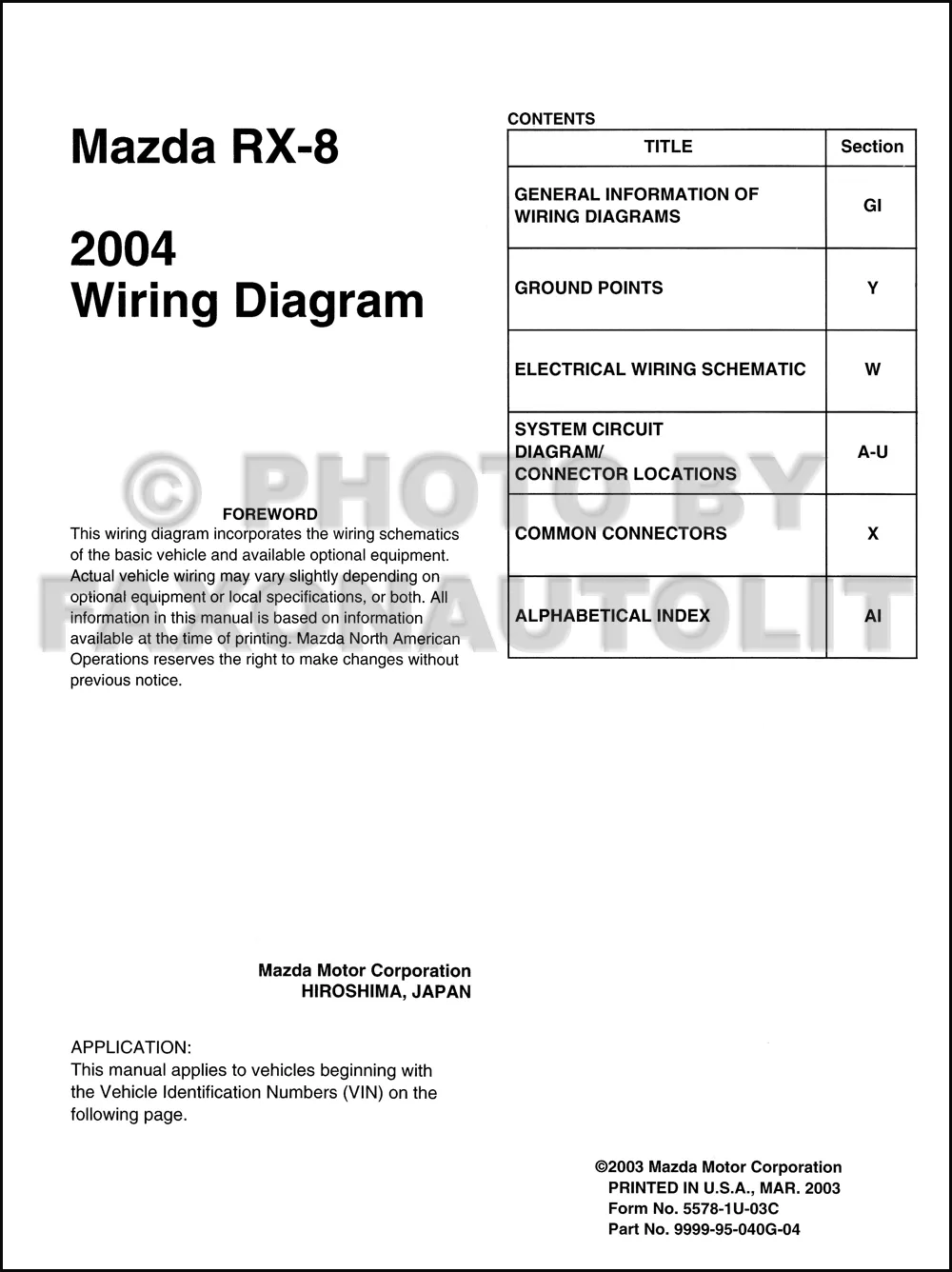 Diagram Mazda Rx 8 Wiring Diagram 2006