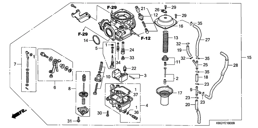 Diagram New Carb Carburetor For Honda Trx 250X Trx250X 1987 1988 Wiring Diagram