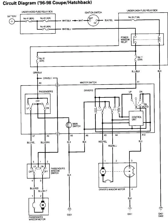 Diagram Power Window Wiring Diagram 96 Civic