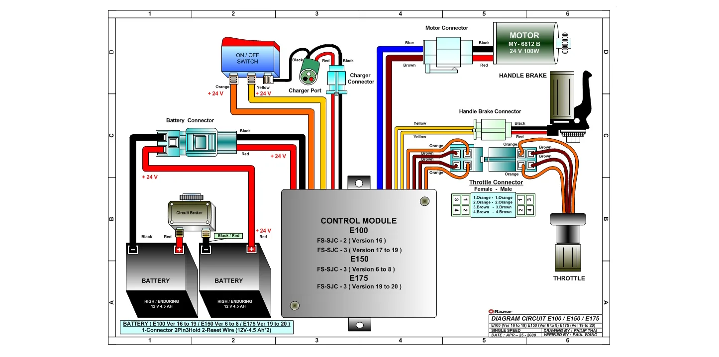 Diagram Razor E100 Electric Scooter Wiring Diagram Epunk