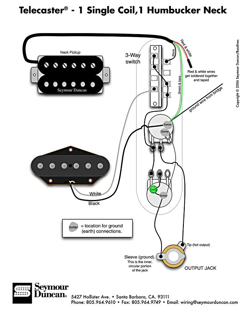 Diagram Telecaster Neck Humbucker Guitar Wiring Diagrams