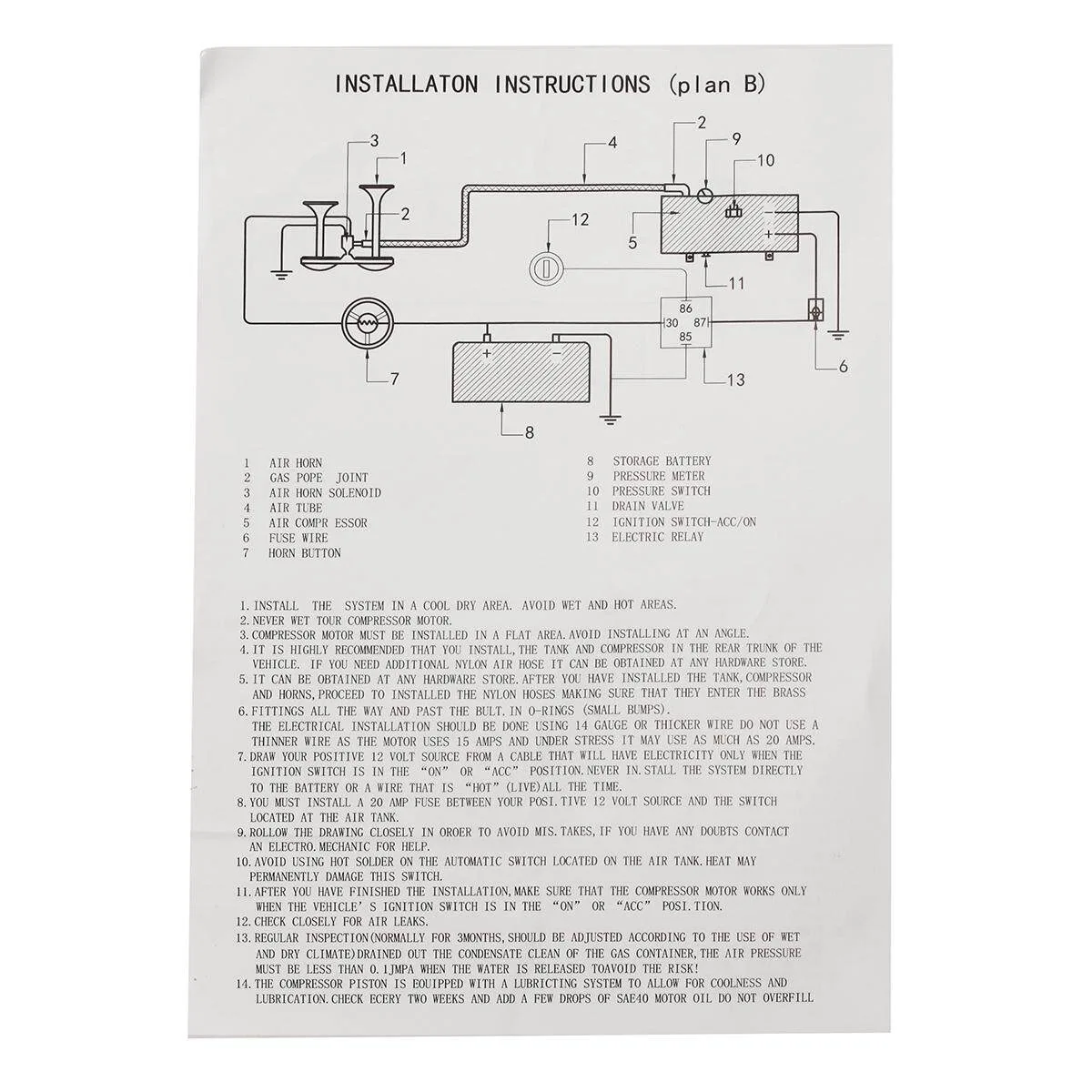 Diagram Trumpet Train Horn Compressor Air Pressure Switch 120 Wiring Diagram