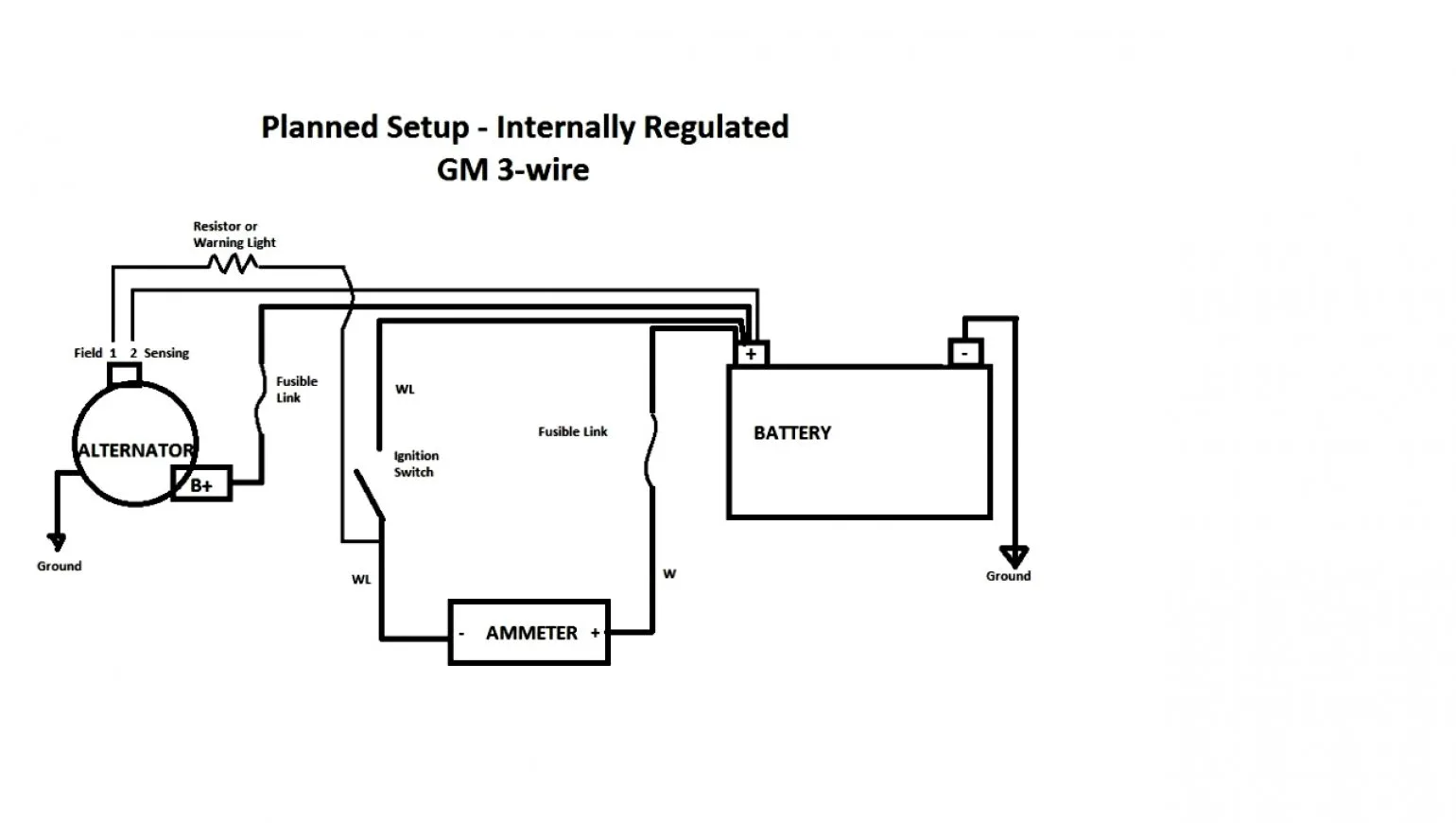 Diagram Volt Meter With 2 Wire Alternator Wiring Diagram