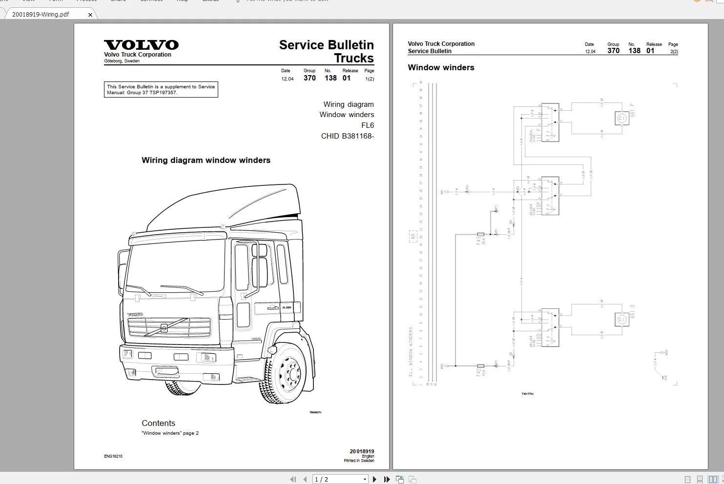 Diagram Volvo Fl6 Truck Electrical Wiring Diagram Service Manual
