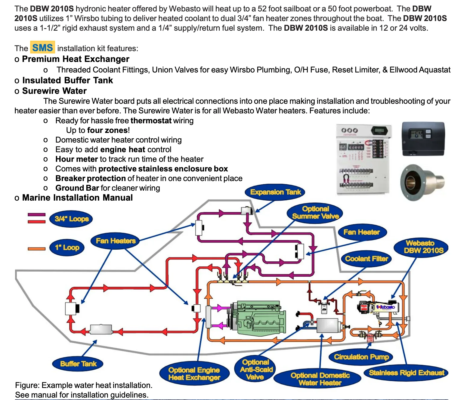 Diagram Webasto Hydronic Marine Heating System 5 Schematic